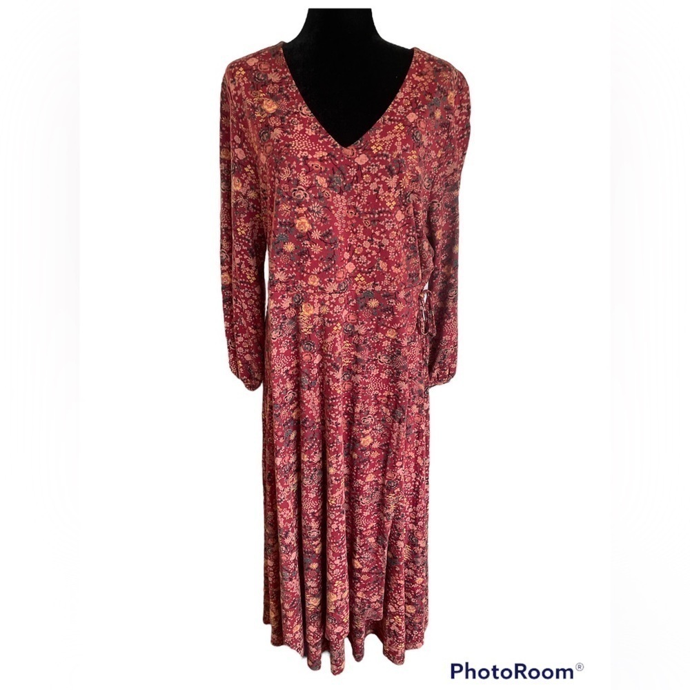 Peruvian Connection Pima cotton faux wrap maxi dress XL